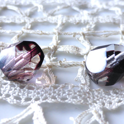 寶石切割透明深紫色捷克玻璃珠 2 顆 第1張的照片