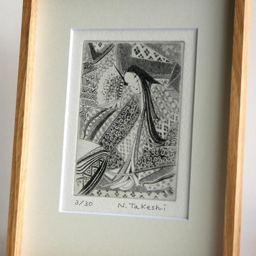 源氏物語絵巻・宿木二より/銅版画 (額あり） 版画 Atelie Gray 通販