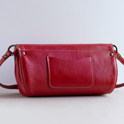 コロンと丸いショルダーバッグ　レッド　レディース　母の日　スマホショルダー　フラップ型　ak-18ns 3枚目の画像