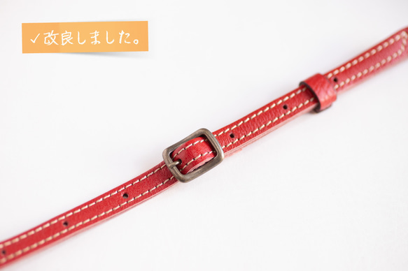 コロンと丸いショルダーバッグ　レッド　レディース　母の日　スマホショルダー　フラップ型　ak-18ns 5枚目の画像