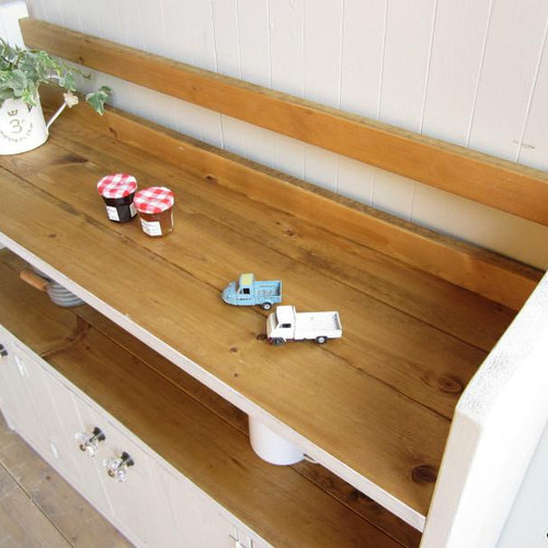 デザイン、サイズオーダー可！4扉ローキャビネット●シャビーホワイト無垢●受注製作 デザイン、サイズオーダー可！4扉ローキャビネット○シャビー