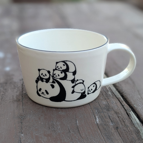 パンダスープカップ(親子パンダ) マグカップ 丸山陶房（桑原純) パンダ