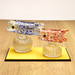 ひなたまご(緑＆オレンジ』/ガラス雛/雛飾り/雛人形/お雛様/桃の節句