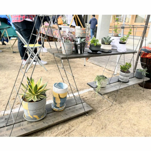 自立型☆折りたたみアイアン網☆6×2☆多用途☆店舗什器 棚・シェルフ