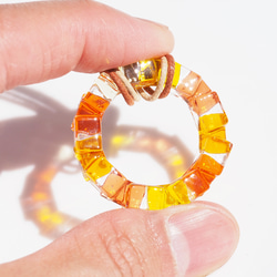 [特殊]玻璃環“戒指[橙色]”項鍊 第4張的照片