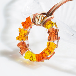 [特殊]玻璃環“戒指[橙色]”項鍊 第7張的照片