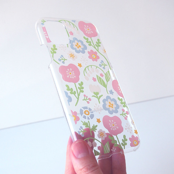 安卓機型透明保護殼/粉彩花朵等待春天 第6張的照片