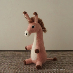 受注制作作品】もこもこロバさん（桃） ☆あかころ☆羊毛フェルト