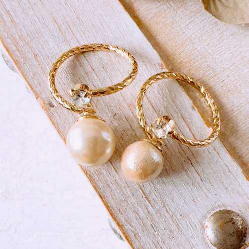 8mmコットンパールエレガントリング】 約11号 指輪・リング