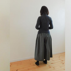 ～上品な佇まいが魅力的～スラブダブルガーゼのガウチョパンツ・すみれ色 6枚目の画像