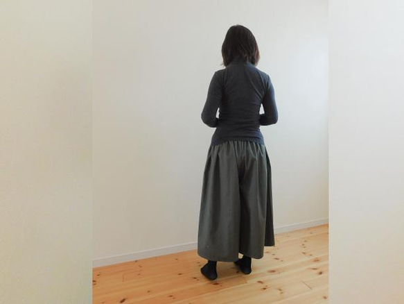 ～上品な佇まいが魅力的～スラブダブルガーゼのガウチョパンツ・すみれ色 6枚目の画像