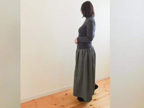 ～上品な佇まいが魅力的～スラブダブルガーゼのガウチョパンツ・すみれ色 5枚目の画像