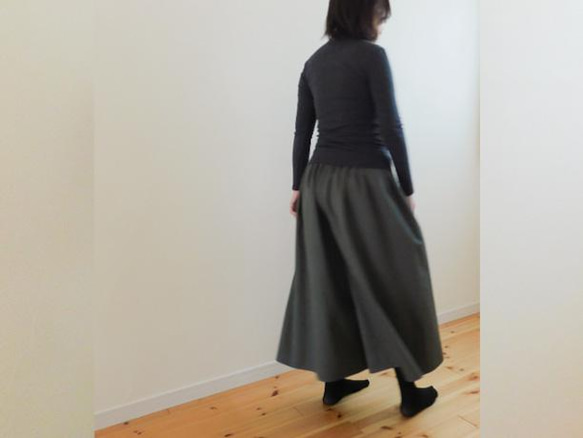 ～上品な佇まいが魅力的～スラブダブルガーゼのガウチョパンツ・すみれ色 7枚目の画像