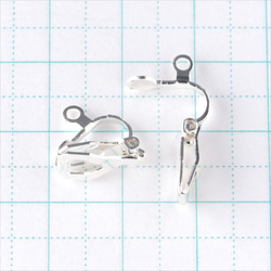 夾式耳環，20枚，小號★白銀★帶掛鉤，耳環零件（耳環-kt） 第2張的照片
