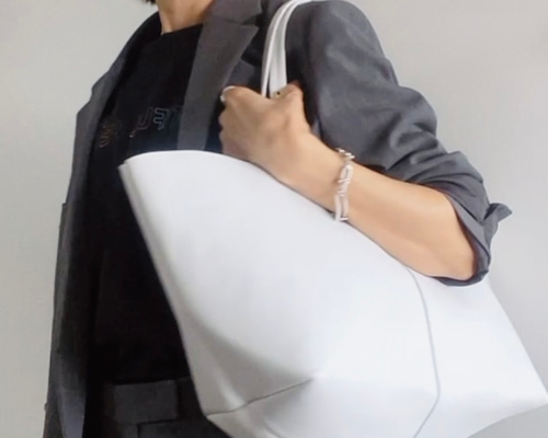 OTONA eco-bag Mサイズ ホワイト 本革製 トートバッグ トート