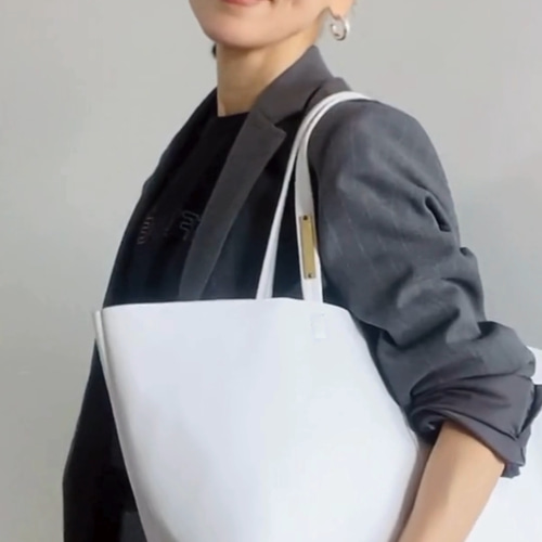 OTONA eco-bag Mサイズ ホワイト 本革製 トートバッグ トート
