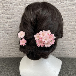 つまみ細工 桜の髪飾り ヘアコーム＋Uピンセット  *卒業式 *入学式  *成人式 *結婚式 *ウェディング *花嫁 袴 4枚目の画像