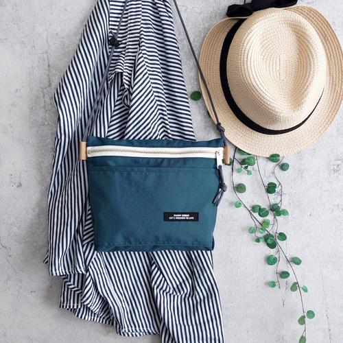 ななめがけできる☆図書袋（ブルー）