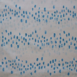 白地×ブルーまだらな水玉柄 nina 小さいショールカラーのブラウス  L~LLサイズ 受注生産 6枚目の画像