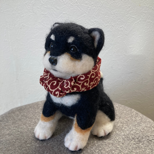 受注制作】羊毛フェルト人形 柴犬仔犬(黒柴) 羊毛フェルト 受注制作】羊毛フェルト人形 柴犬仔犬(黒柴) 羊毛フェルト