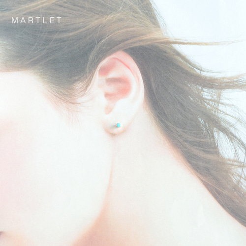 14kgf スリーピングビューティーターコイズ(3mm/6本爪) 天然石ピアス  