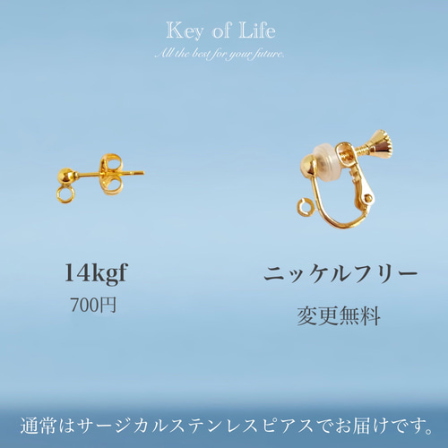 カメヲ ピアス 14kgf ハンドメイド 1110）ぷっくりとした、とても愛らしい小さなお花のつぼみ