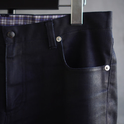 【展示作品】コーティングデニム5ポケットパンツ 3枚目の画像