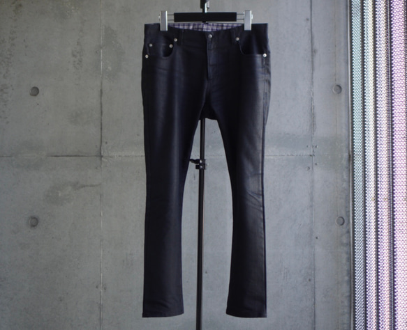【展示作品】コーティングデニム5ポケットパンツ 5枚目の画像
