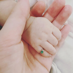 選擇一月至十二月的寶石 BIRTHDAY✧Nyan 嬰兒戒指 C-11 第1張的照片