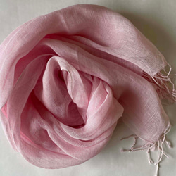 ヘンプ麻の手染めストール ピンク 桜色 プレゼントや母の日ギフトに！ 9枚目の画像