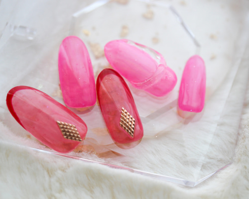 花柄クリアピンクネイルチップ5枚セット 花柄クリアピンクネイルチップ5枚セット 81q7X6sKxpL