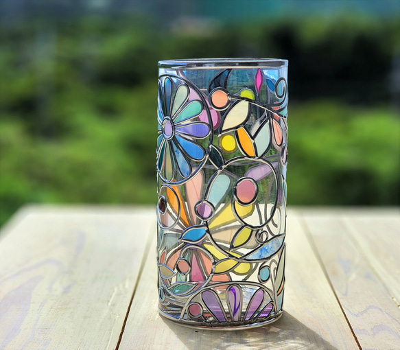 Order :Cylindrical glass flower vase Elf forest 第3張的照片