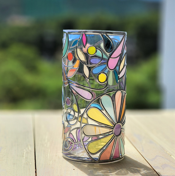 Order :Cylindrical glass flower vase Elf forest 第4張的照片