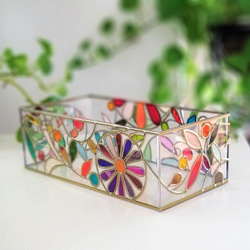 Order: Glass art Tissue case 　 Summer Banquet Gold 第5張的照片