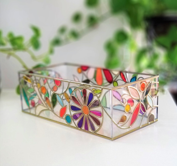 Order: Glass art Tissue case 　 Summer Banquet Gold 第5張的照片