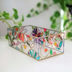 Order: Glass art Tissue case 　 Summer Banquet Gold 第4張的照片