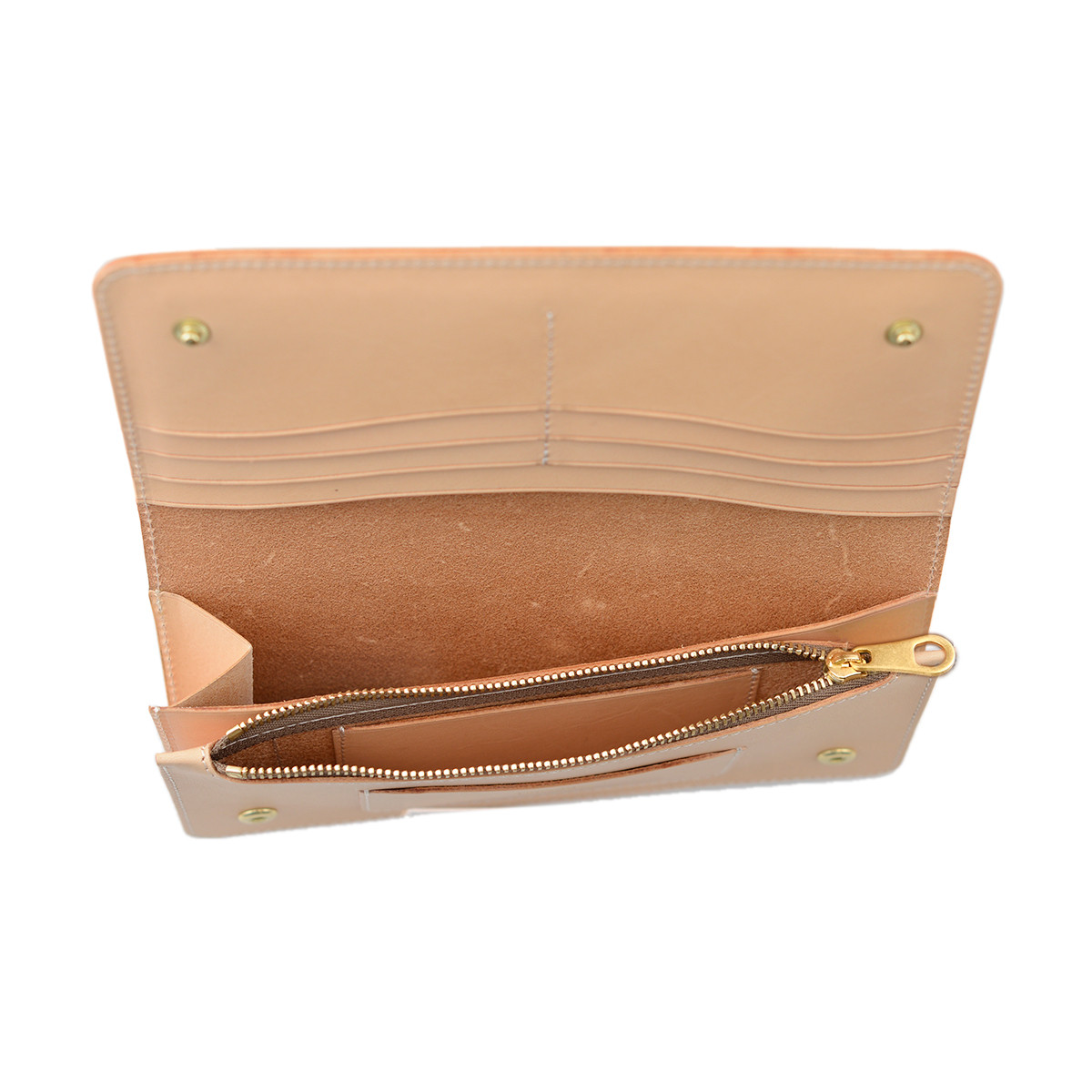 ヌメ革 ベルギー製 長財布 二つ折り シンプル ユニセックス 一粒万倍日 天赦日に 経年変化