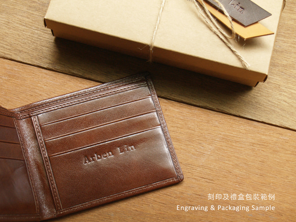 Men's Wallet ( Custom Name ) - Coco Brown 4枚目の画像