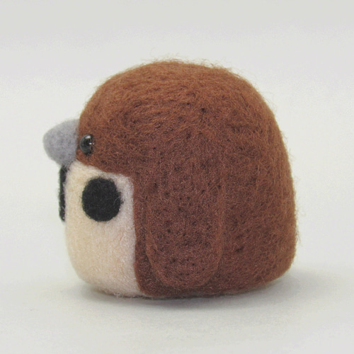 丸トリ No.17 すずめ Ver2 ／ 羊毛フェルト マスコット 羊毛フェルト