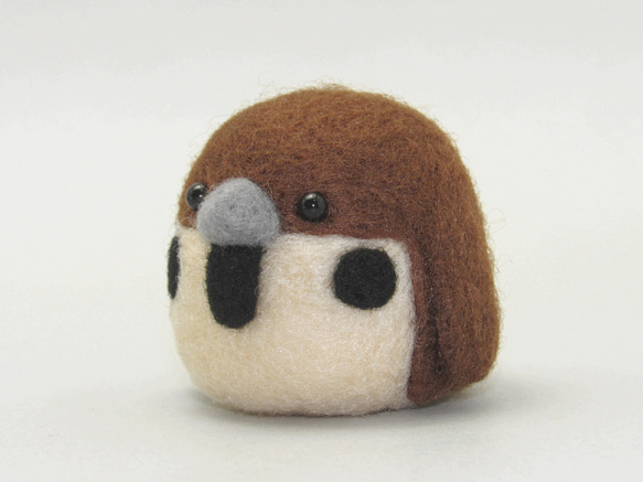 丸トリ No.17 すずめ Ver2 ／ 羊毛フェルト マスコット 羊毛