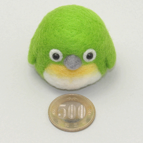 丸トリ No.18 めじろ Ver2 ／ 羊毛フェルト マスコット 羊毛フェルト
