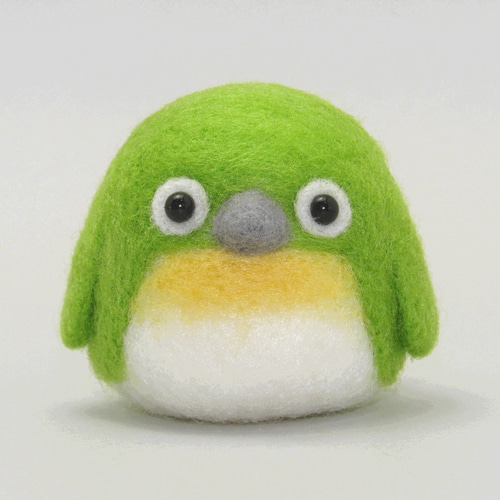 丸トリ No.18 めじろ Ver2 ／ 羊毛フェルト マスコット 羊毛フェルト