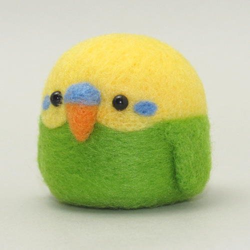 丸トリ No.21 せきせいいんこ (みどり) Ver2 ／ 羊毛フェルト