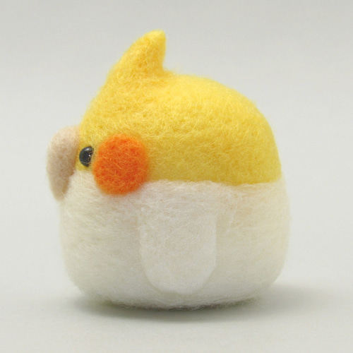 丸トリ No.27 おかめいんこ (るちのー) ／ 羊毛フェルト マスコット