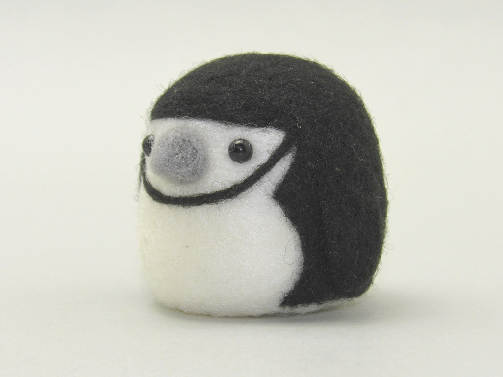 丸トリ No.30 ひげぺんぎん ／ 羊毛フェルト マスコット 羊毛フェルト