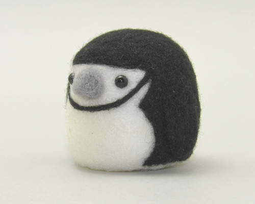丸トリ No.30 ひげぺんぎん ／ 羊毛フェルト マスコット 羊毛フェルト