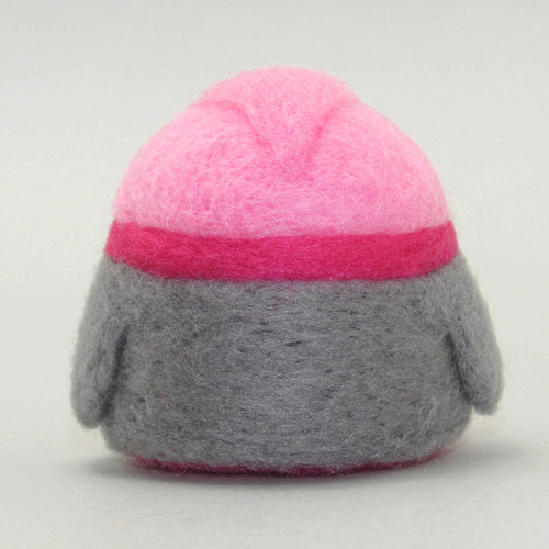 丸トリ No.34 ももいろいんこ ／ 羊毛フェルト マスコット 羊毛