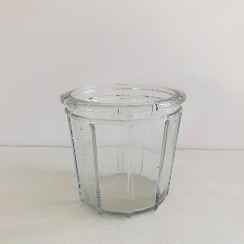 フランス製 アンティークのガラスポット（ジャム瓶） その他素材 table