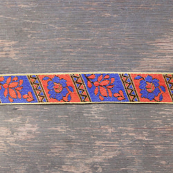 インドのチロリアンテープ：花 ギザギザ　橙青（IRL01-2) 5枚目の画像