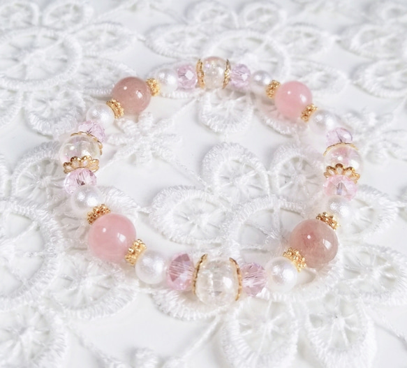 大人かわいいローズクォーツ♡キラキラブレスレット ブレスレット 
